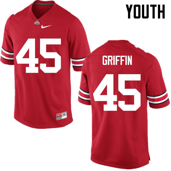 Youth Ohio State Buckeyes #45 Archie Griffin Red Game College Stitched Football Jersey 23YP044SL